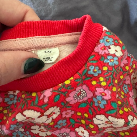 Mini Boden Red Floral Santa Dress - Picture 3 of 5